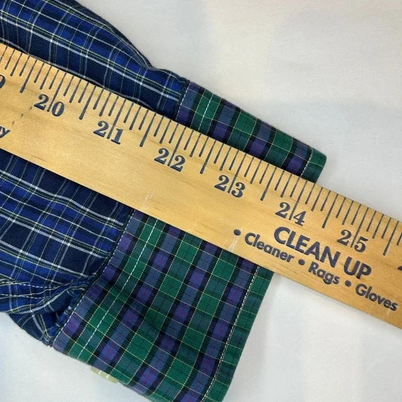 Brooks Brothers 346 Patchwork Plaid Shirt Medium Men's Multi Color Shirt Cotton - Picture 7 of 7